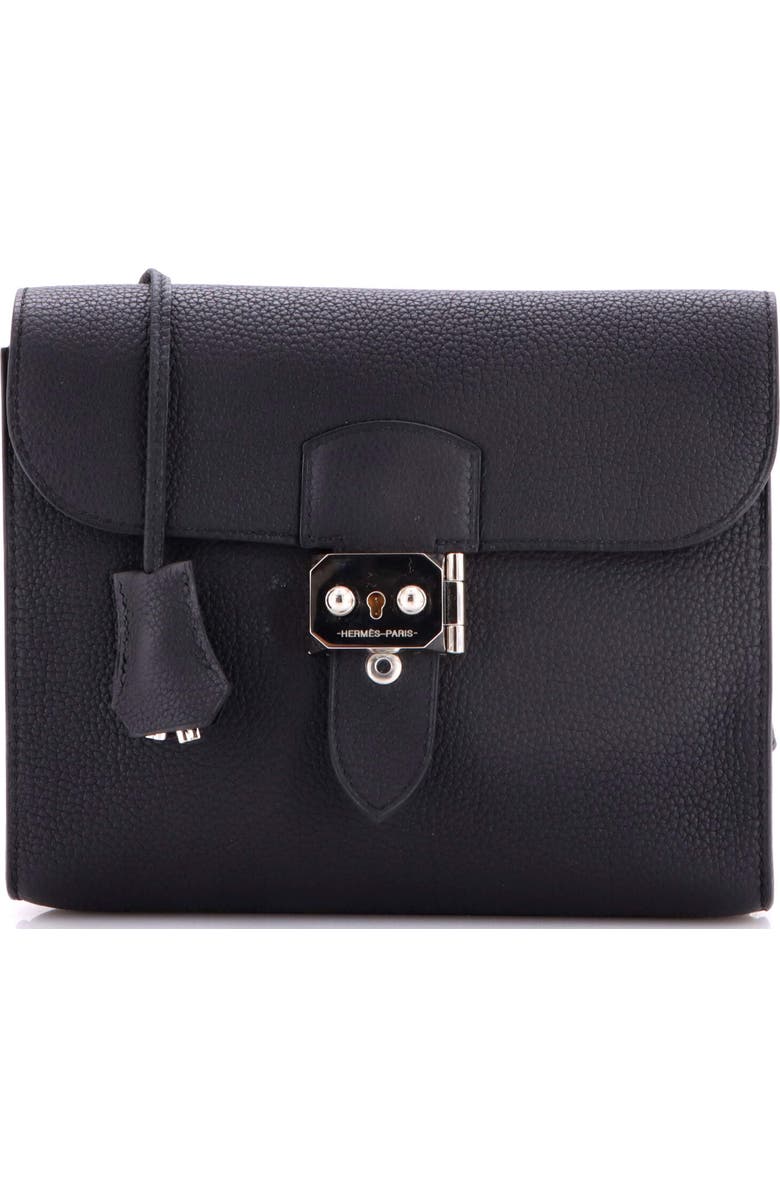 Pre-Owned Hermes Sac a Depeches Messenger Bag Togo 21, Main, color, Noir