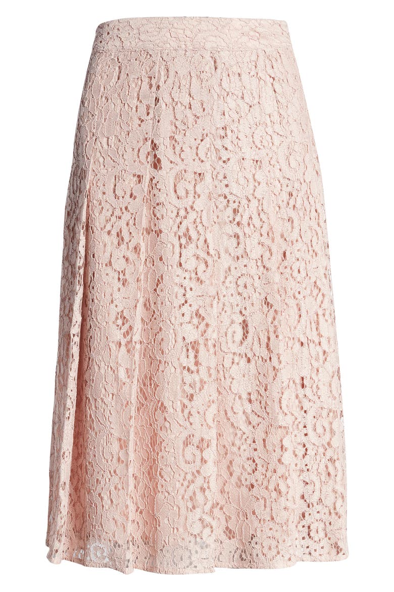x Atlantic-Pacific Pleated Lace Skirt (Nordstrom Exclusive), Alternate, color, PINK SMOKE