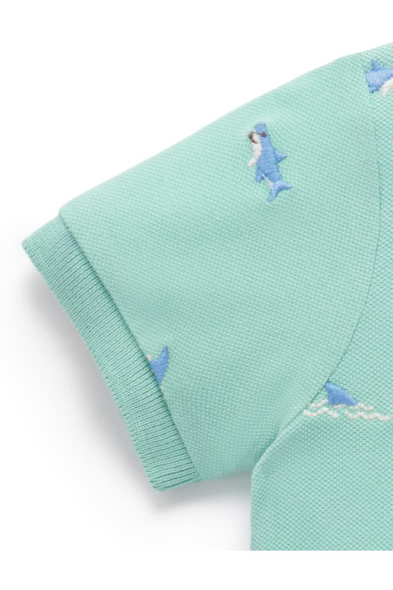 Shark Polo Shirt & Short Set, Alternate, color, Shark Broderie
