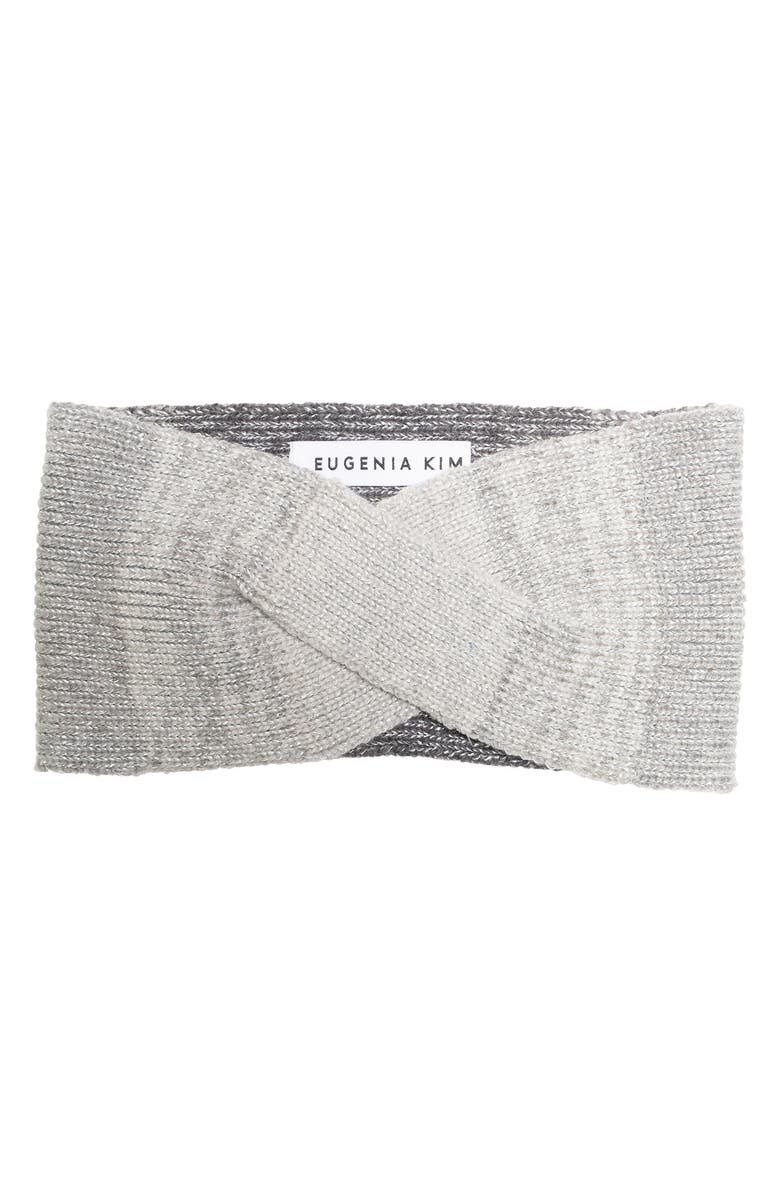 Eugenia Kim Lula Metallic Crossover Rib Headband, Main, color,