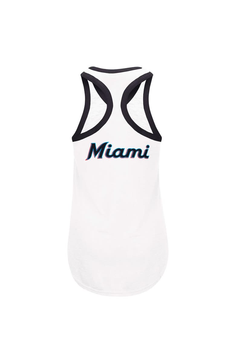 G-III 4HER BY CARL BANKS Women's G-III 4Her by Carl Banks White Miami Marlins Tater Tank Top, Alternate, color, 