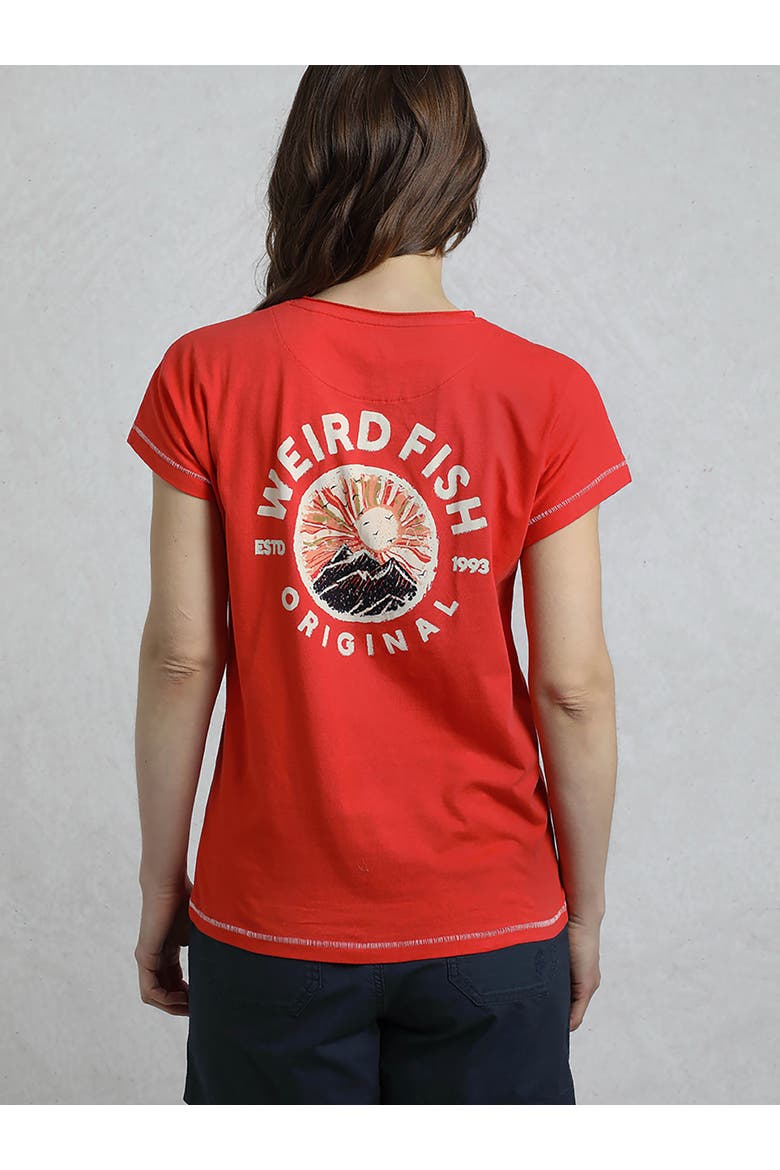 Sunset Summit Back Print Graphic T-Shirt, Alternate, color, Tango Red