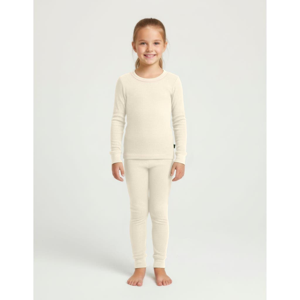 City Threads Kids' Girls Soft & Cozy Thermal Long Johns 2-piece Set In Brown