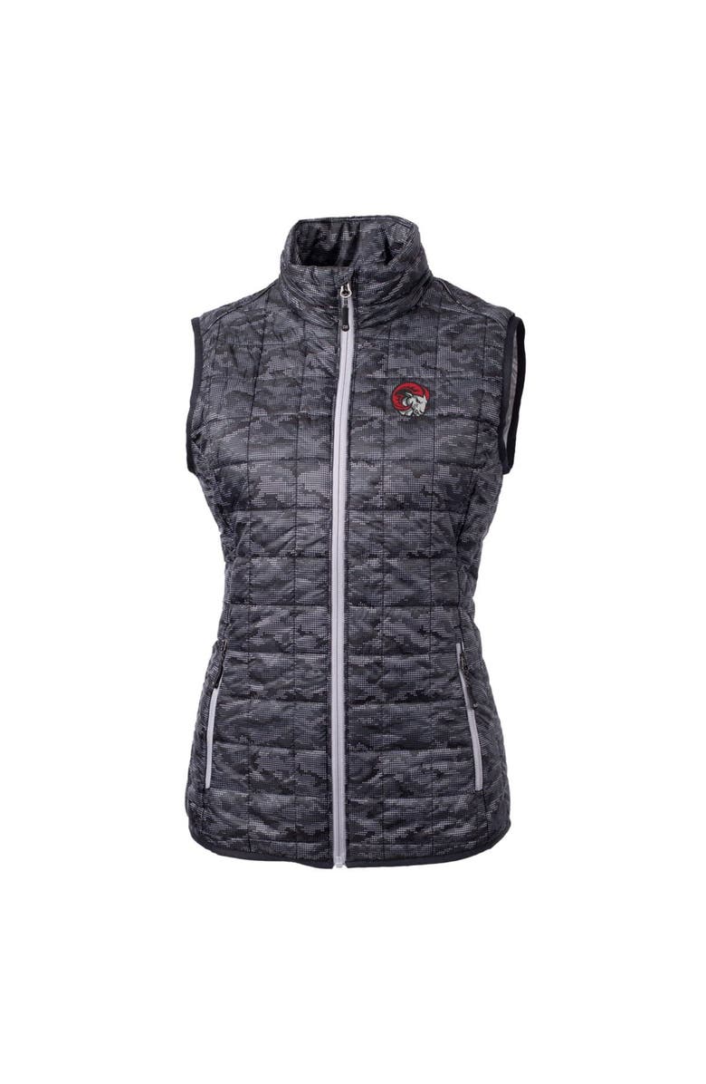 Cutter & Buck Women's Cutter & Buck Black Winston-Salem State Rams Eco Full-Zip Puffer Vest, Main, color,