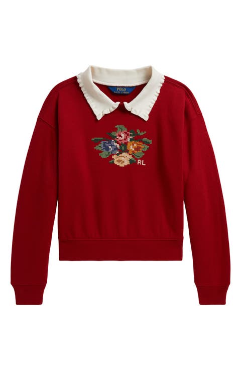 Kids' Floral Fleece Pullover