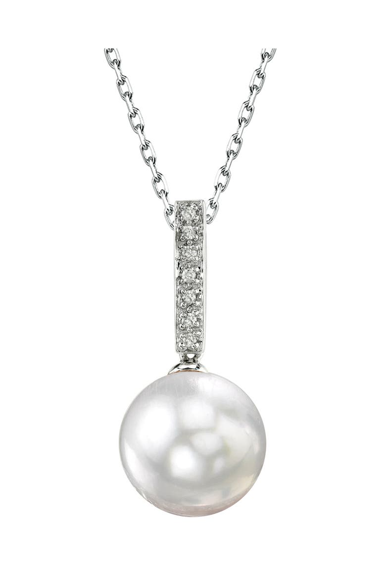 South Sea Pearl Dangling Diamond Pendant, Main, color, White Gold