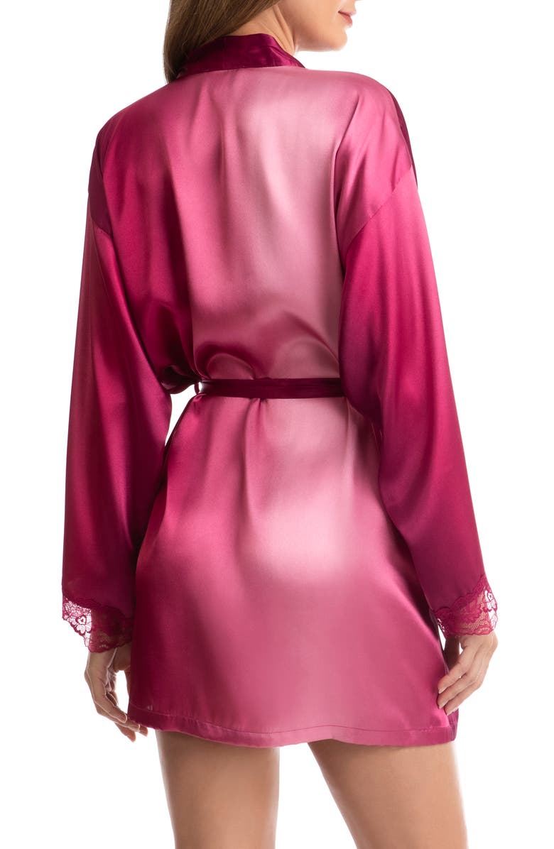 In Bloom by Jonquil Zamira Lace Trim Ombré Satin Robe, Alternate, color, 