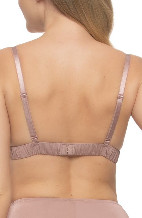 Felina Siren Shimmer Lace Bralette In Rose Tan Shimmer