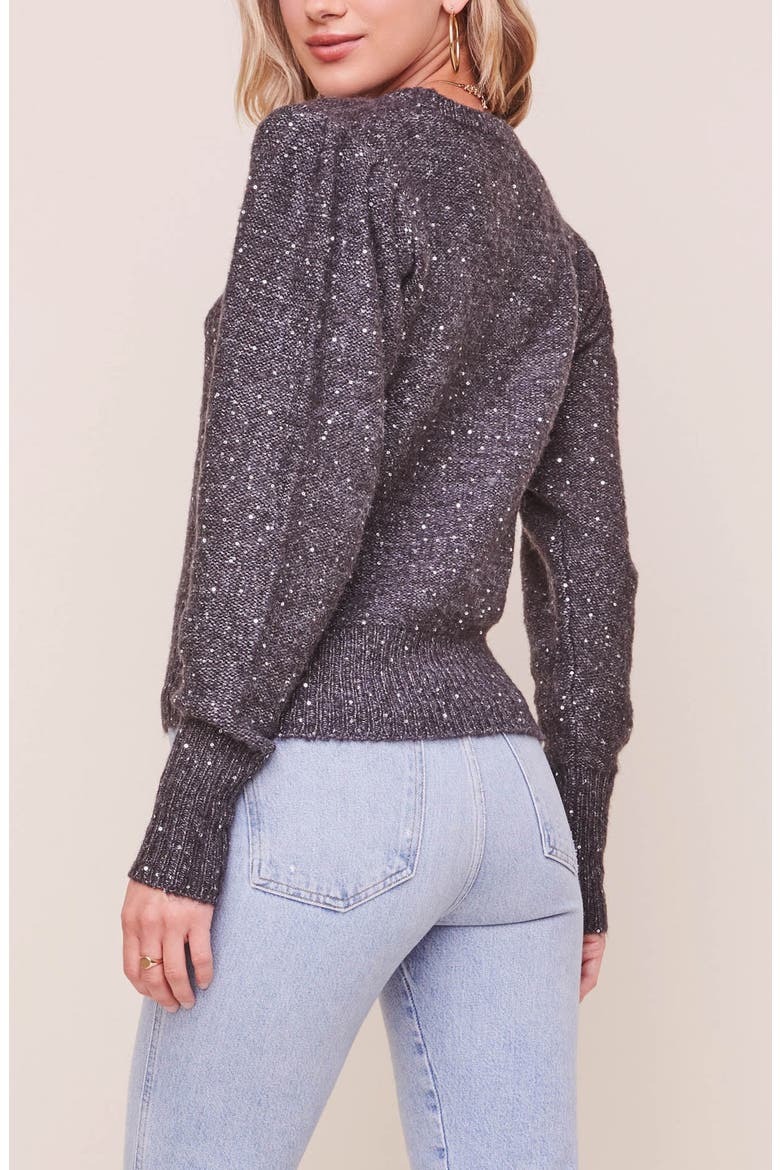 the Label Dorothy Sequin Crewneck Sweater, Alternate, color, CHARCOAL