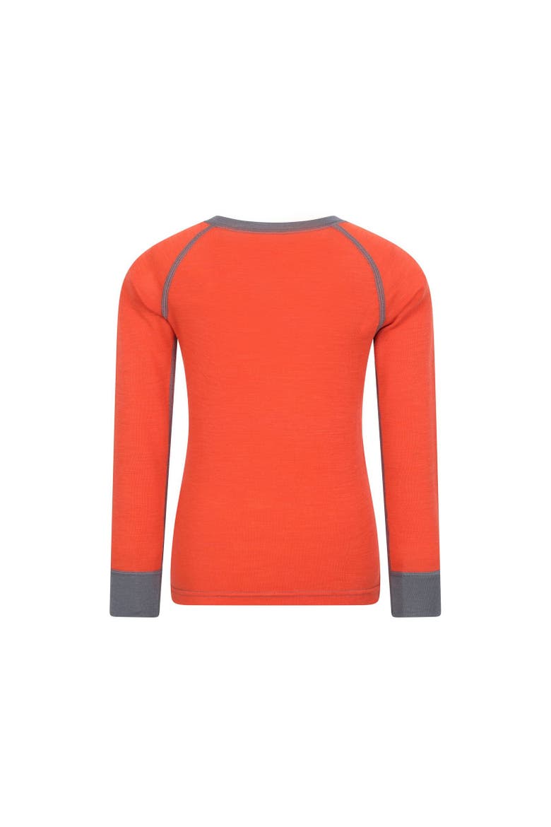 Childrens/Kids Merino II Round Neck Base Layer Top, Alternate, color, Orange
