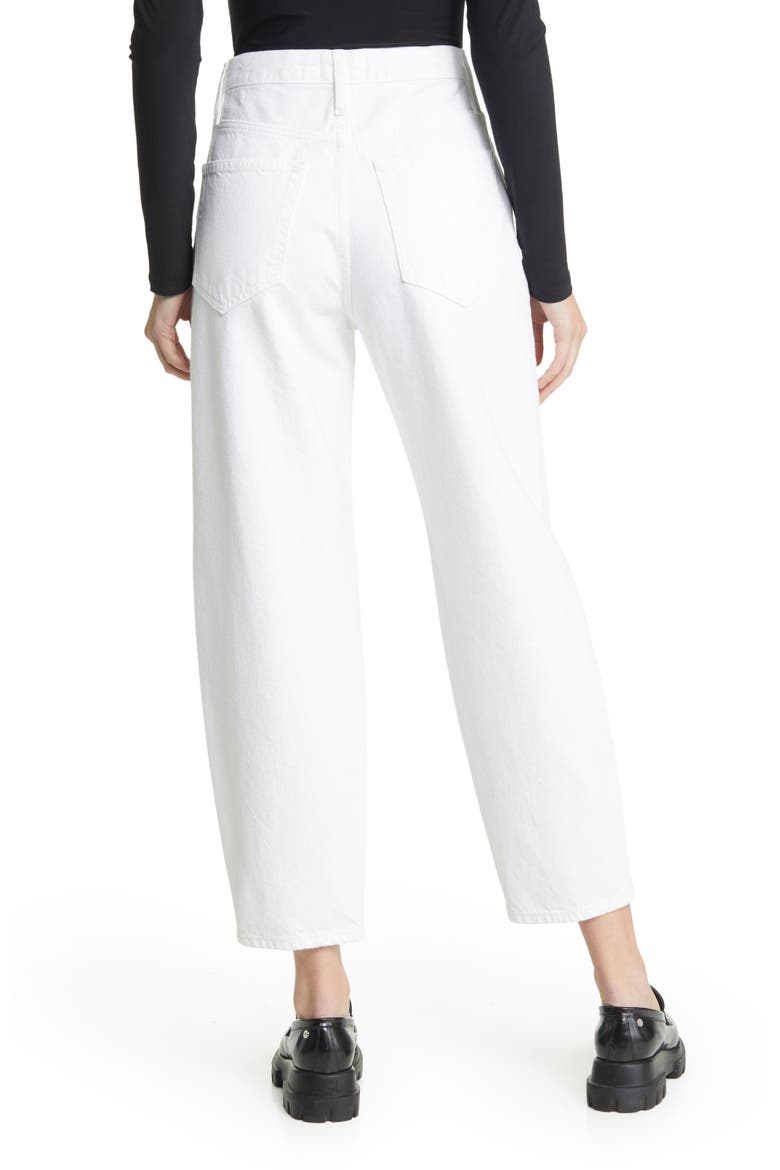 Ultra High Waist Barrel Leg Jeans, Alternate, color, RUMPLED BLANC