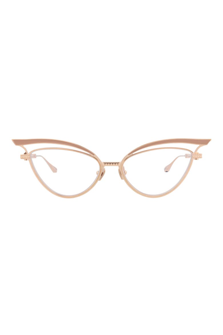 55mm Cat Eye Optical Glasses, Main, color, ROSE GOLD TRANSPARENT