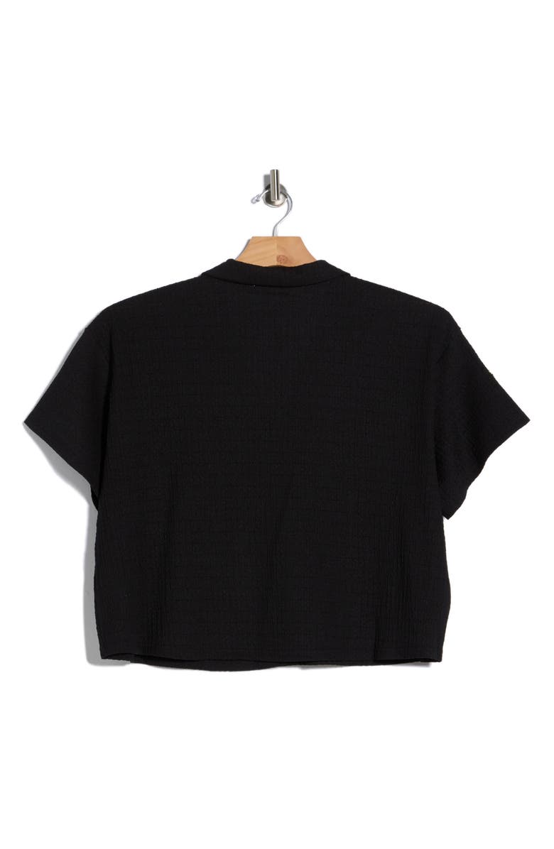 DR2 by Daniel Rainn Short Sleeve Knit Button-Up Shirt, Alternate, color, P897 Black