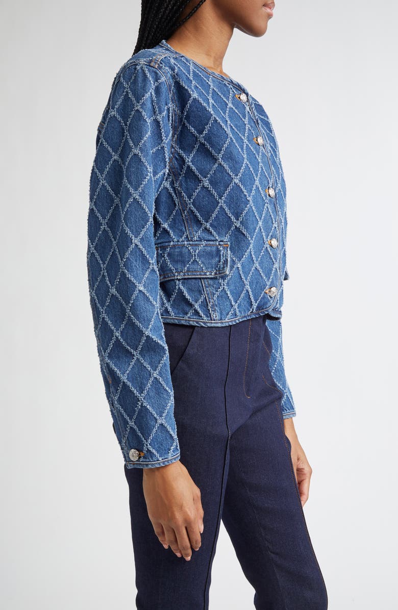 Veronica Beard Nolita Diamond Pattern Denim Jacket, Alternate, color, 