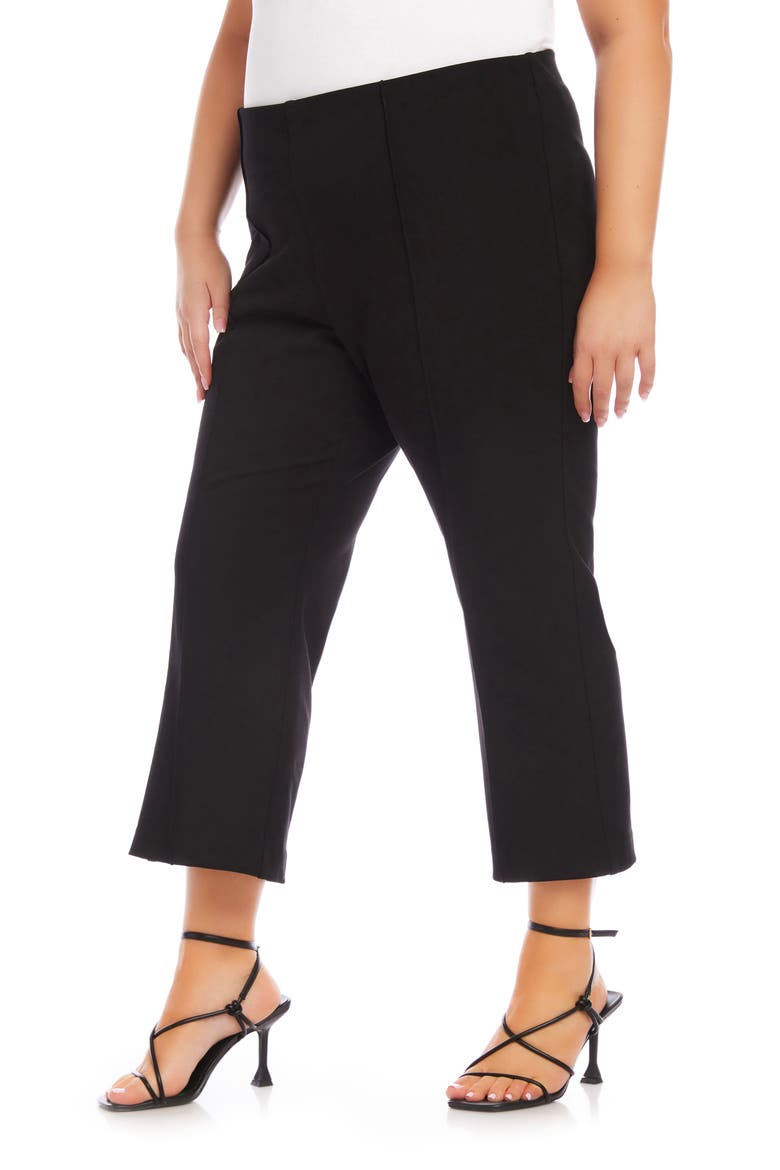 Pintuck Crop Pants, Alternate, color, BLACK
