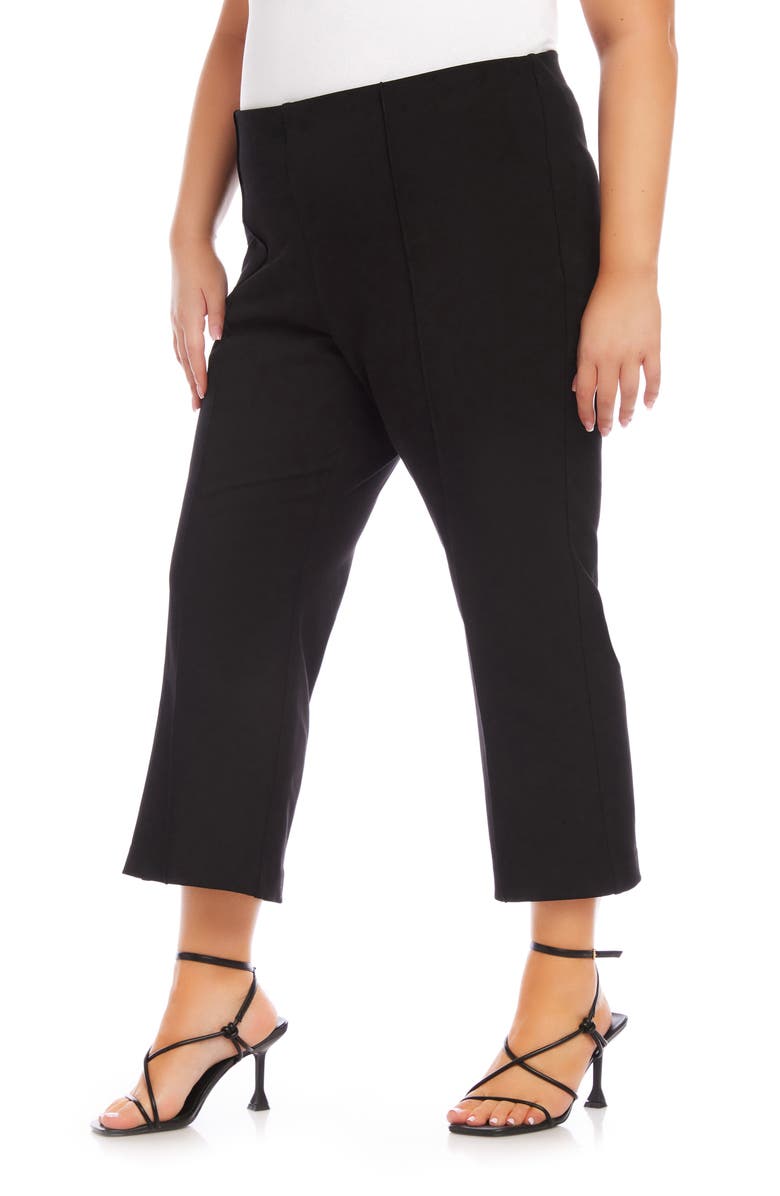 Karen Kane Pintuck Crop Pants, Alternate, color, Black