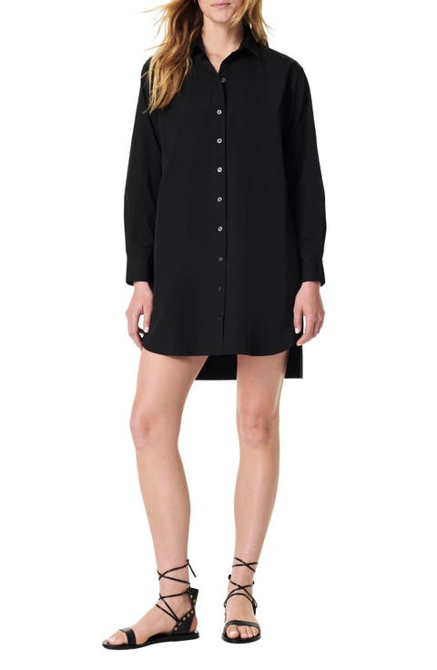 Long Sleeve Cotton Poplin Shirtdress (Regular & Plus)