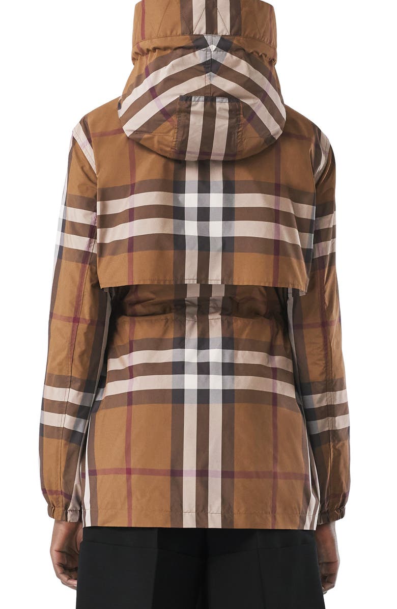 Burberry Binham Check Lightweight Hooded Parka, Alternate, color,