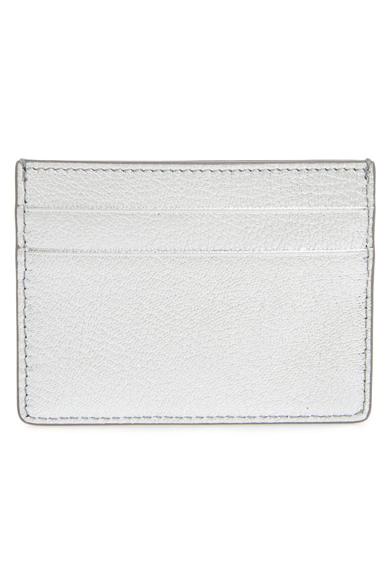 Everyday Leather Card Case, Alternate, color, ARGENT/ NOIR