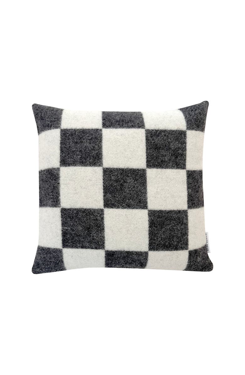 Maison Deux Checkerboard Cushion Cover, Main, color, Black