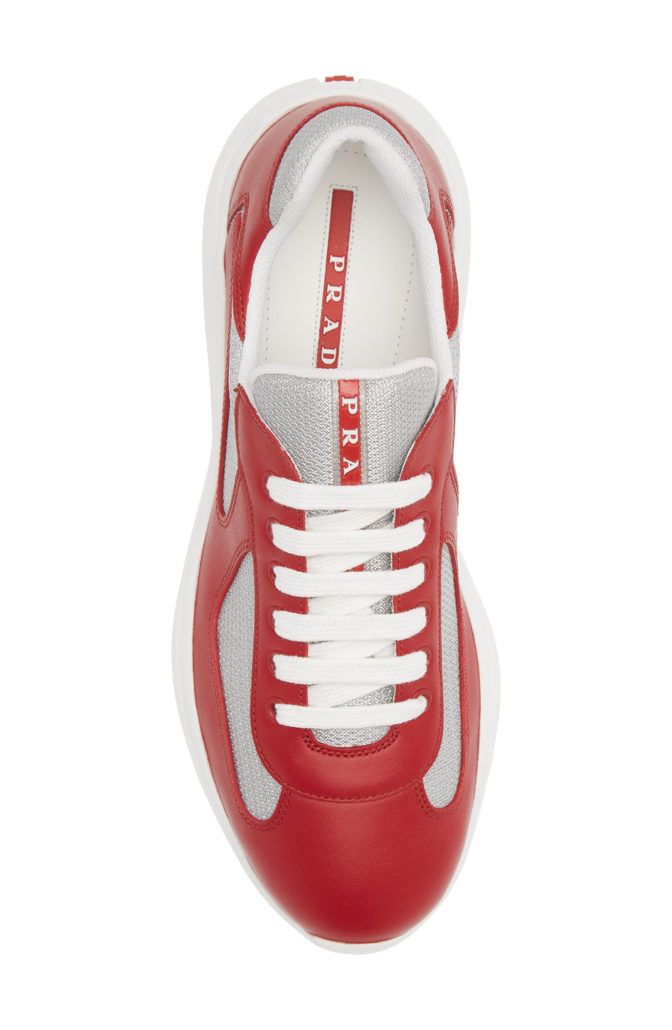 Prada America’s Cup Sneaker, Alternate, color, Scarlatto/ Argento