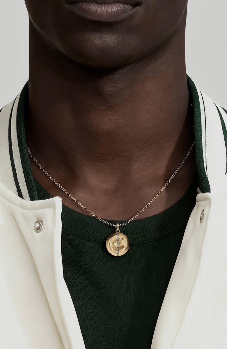 PASCAL The Basketball Leaking Ball Linear Diamond Necklace, Alternate, color, Gold / White Diamond