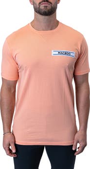Maceoo Baron Peachpink Logo Patch Stretch Cotton T-Shirt