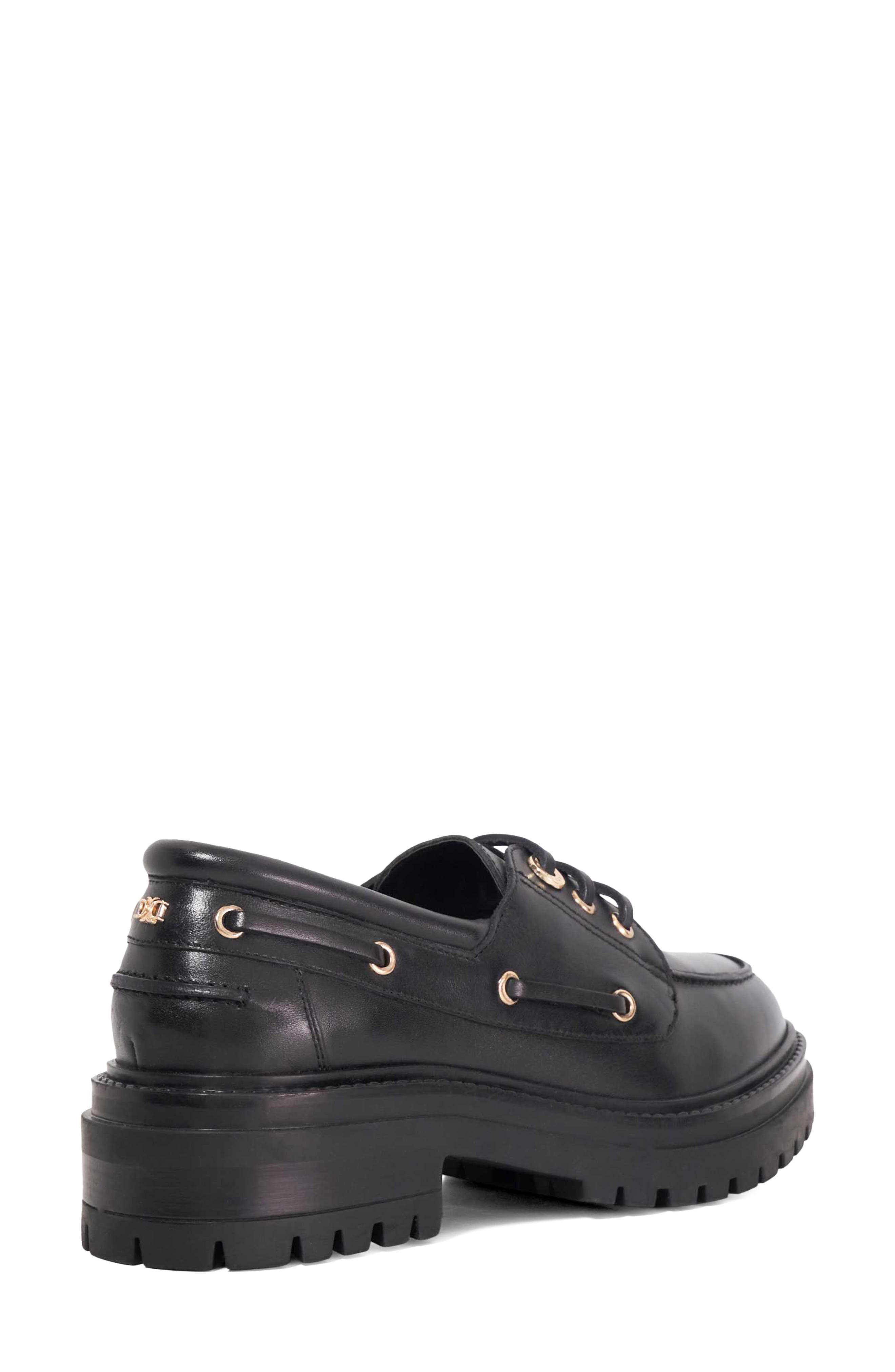 Glazit Leather Boat Shoe, Alternate, color, BLACK