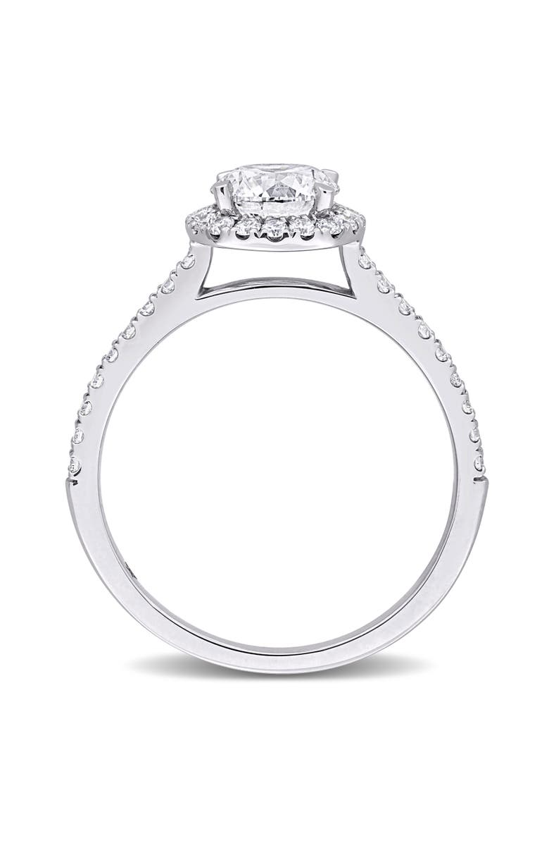 Julianna B. 1-1/3 CTW Lab-Grown Diamond Halo Ring 14k, Alternate, color, White Gold