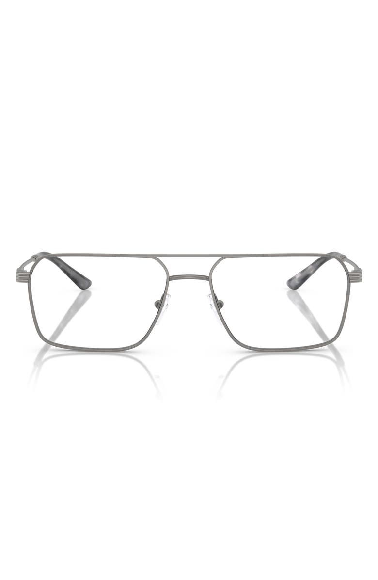 Emporio Armani 55mm Square Optical Glasses, Main, color, Matte Gunmetal / Demo Lens