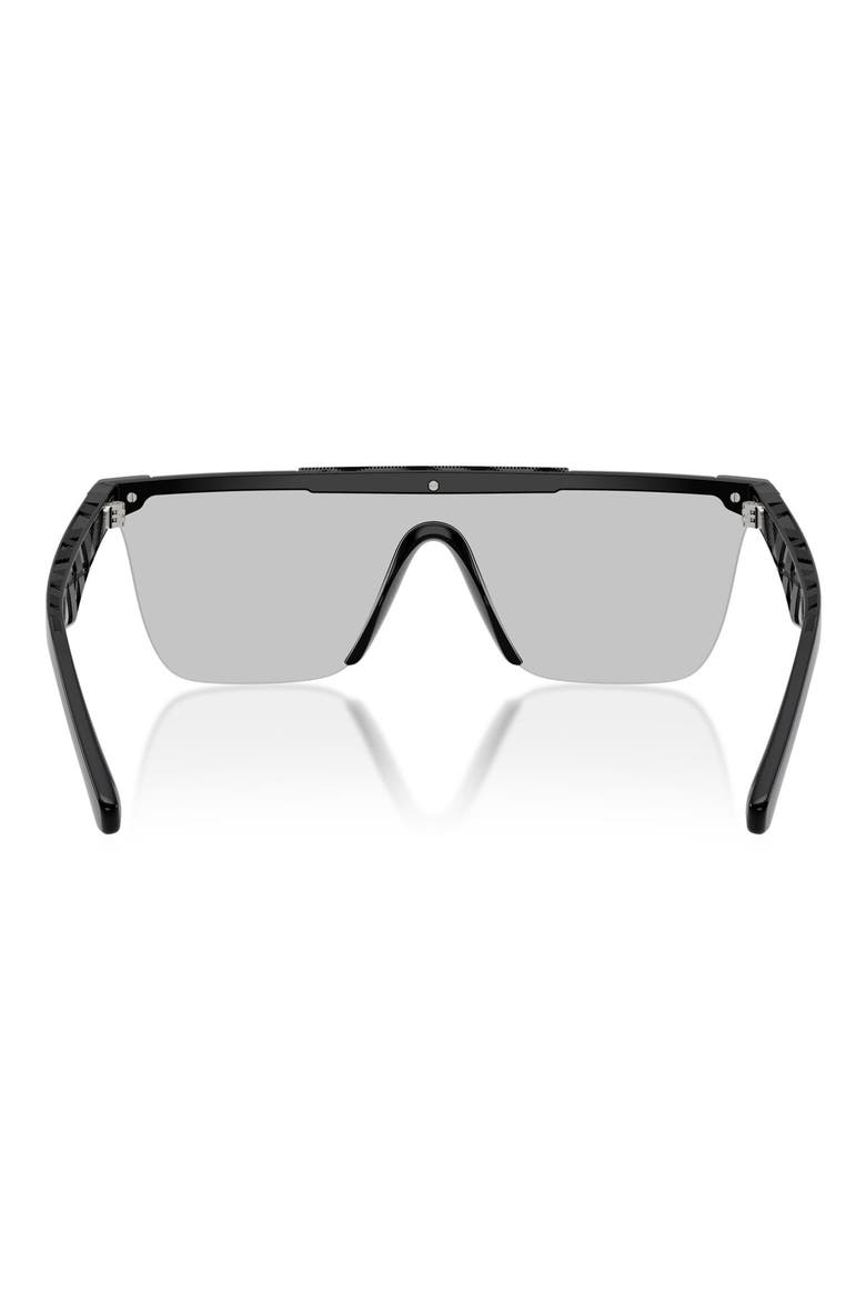 141mm Rectangular Shield Sunglasses, Alternate, color, BLACK / LIGHT GREY SILVER