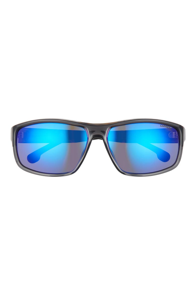 61mm Rectangular Sunglasses, Main, color, GREY BLUE