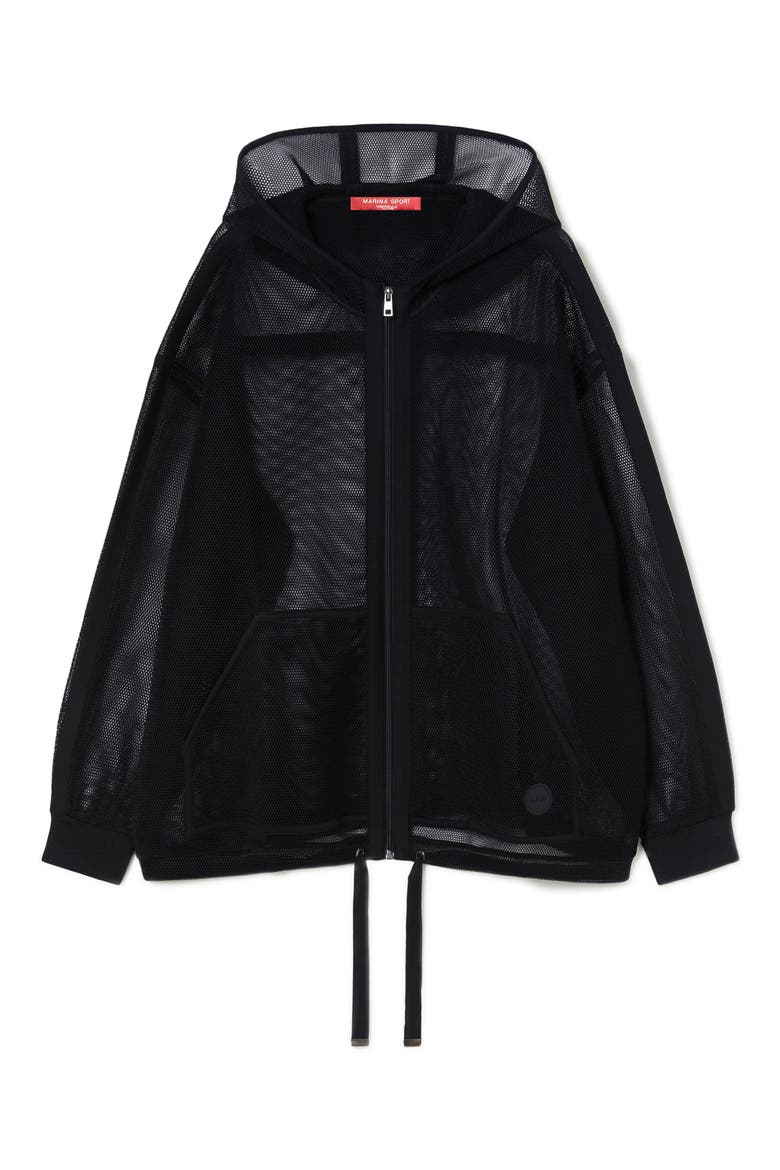 Pantone Jersey Mesh Zip Hoodie, Alternate, color, BLACK