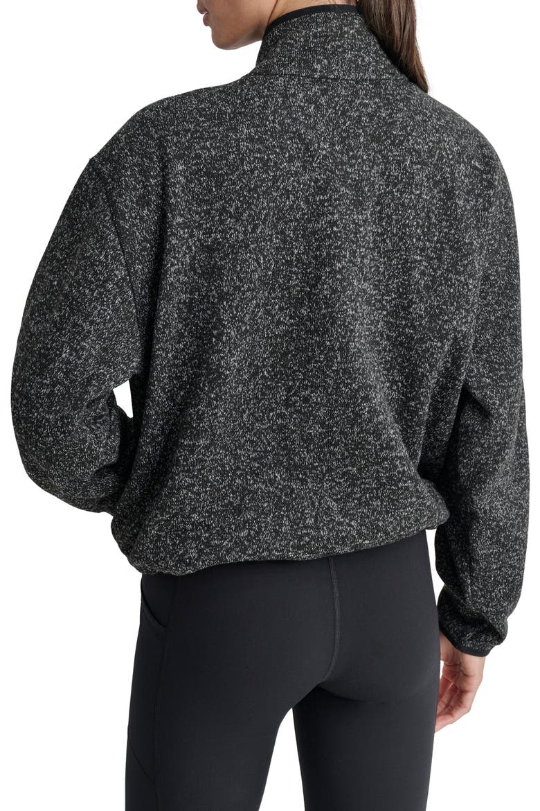 Half Zip Fleece Sweatshirt, Alternate, color, HEATHERED BLACK