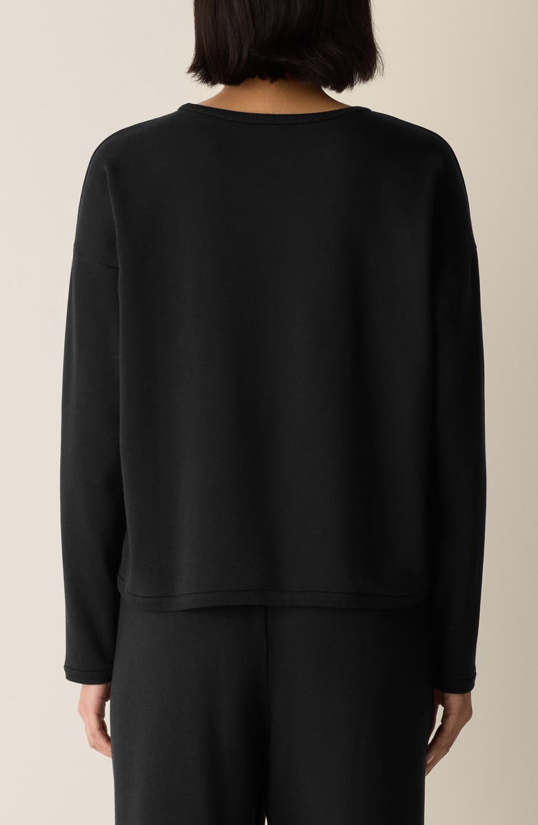 Eileen Fisher Boxy Terry Top, Alternate, color, Black
