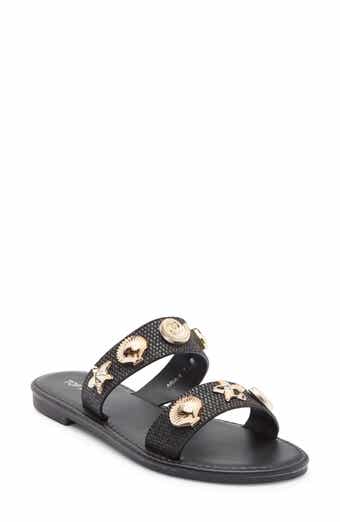 TOP MODA Aria Double Strap Slide Sandal