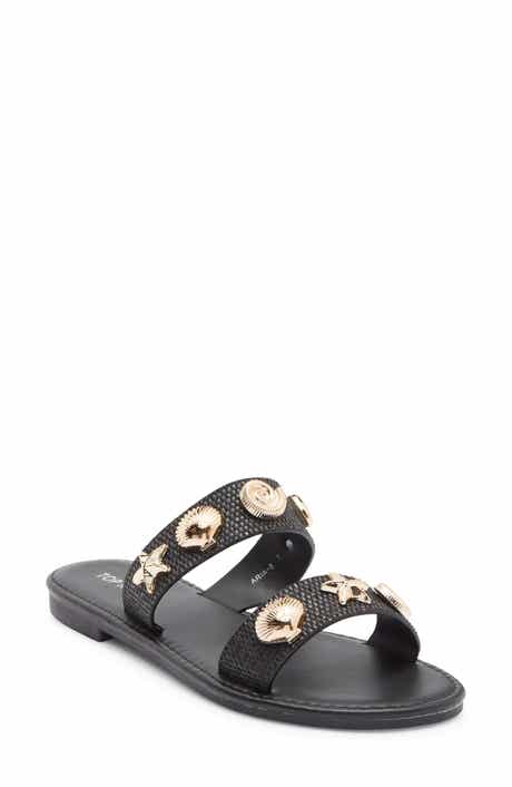 TOP MODA Aria Double Strap Slide Sandal