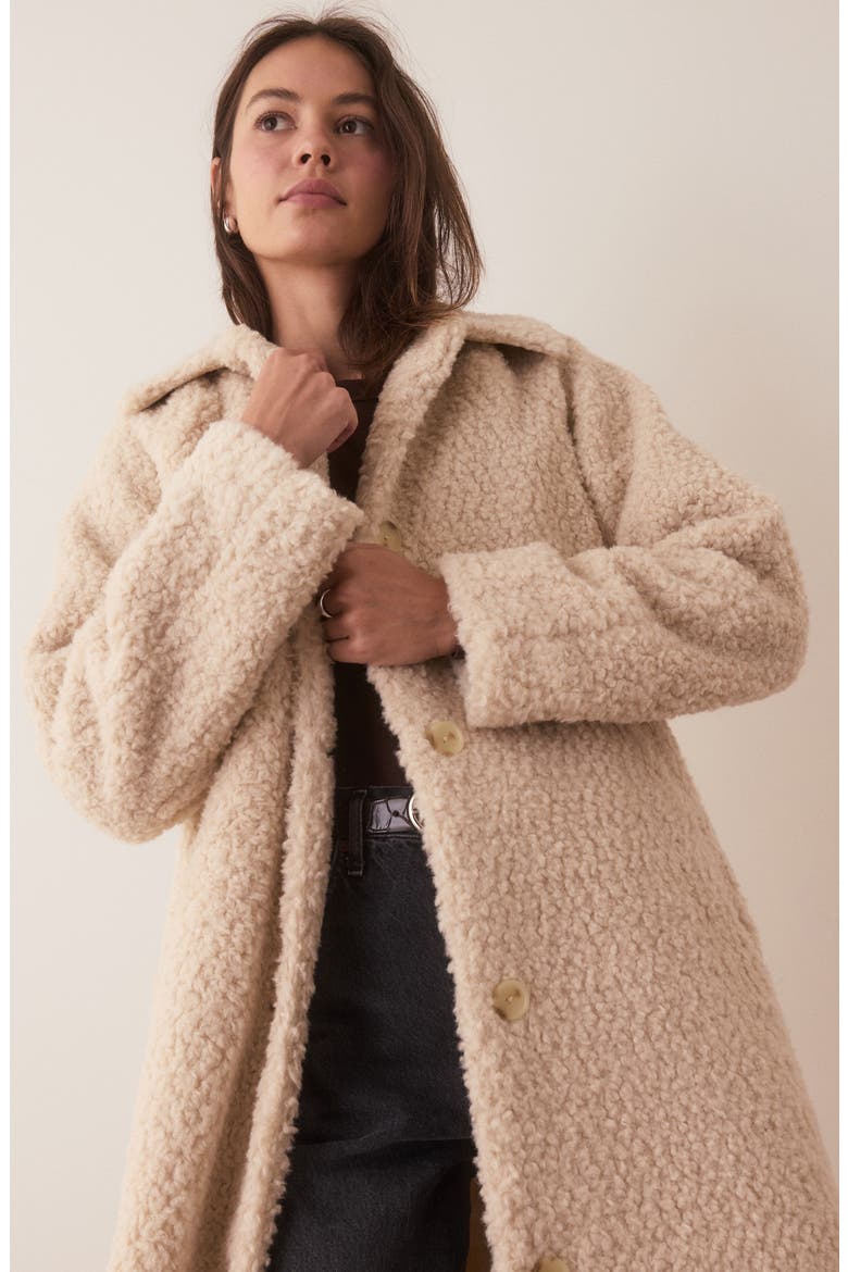 Faux Shearling Coat, Alternate, color, CREAM