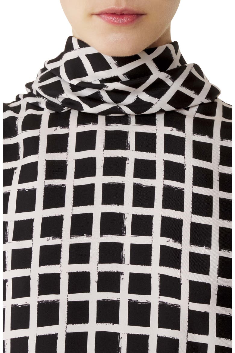 Printed Silk Sleeveless Top, Alternate, color, White/Black