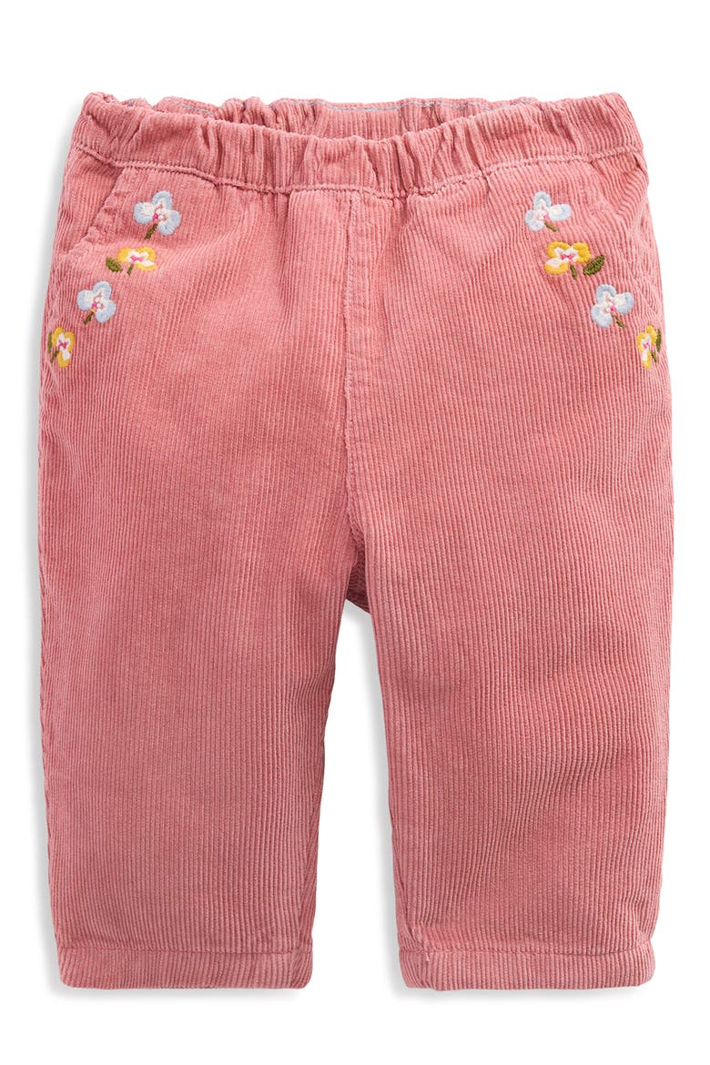 Embroidered Cotton Corduroy Pants, Main, color, PINK