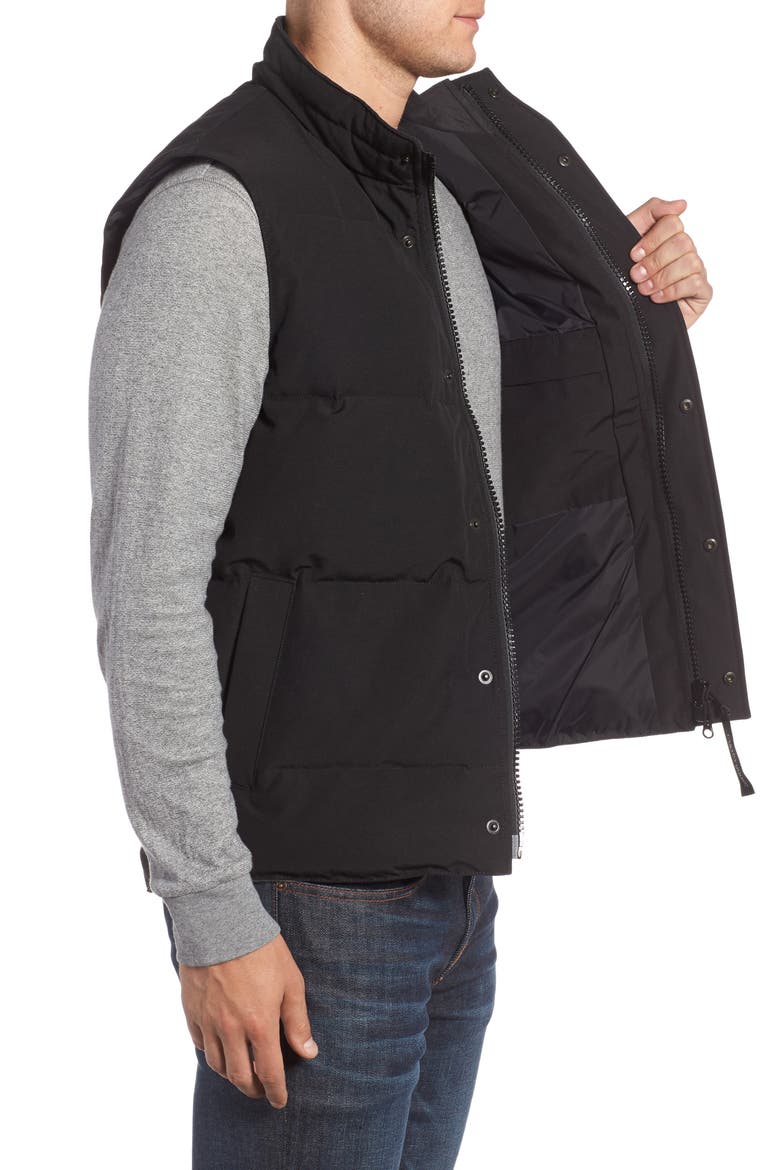 Garson Slim Fit Quilted Down Vest, Alternate, color, BLACK