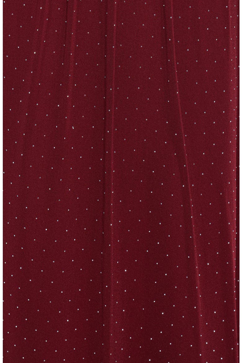 Mayven Dot Halter Neck Gown, Alternate, color, BURGUNDY