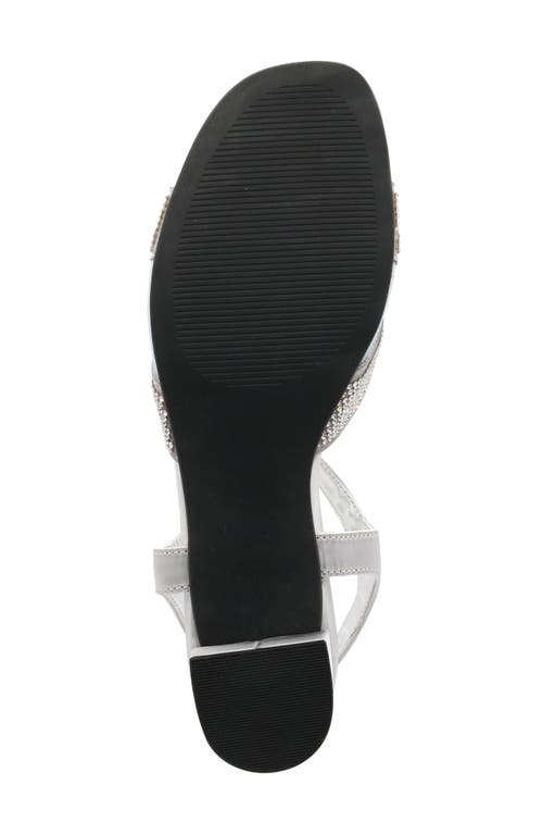 David Tate Holiday Ankle Strap Sandal In Silver Satin