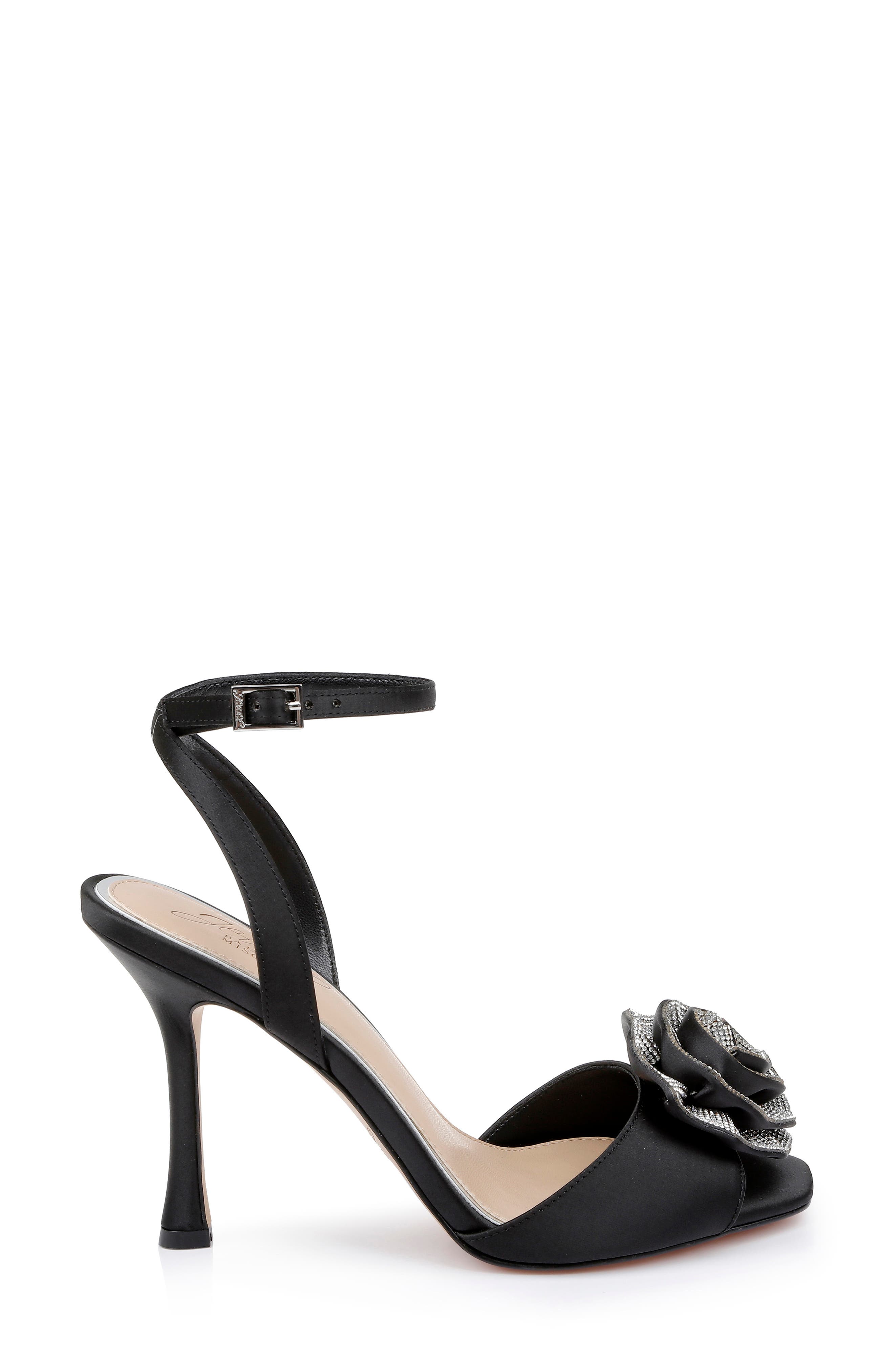Jewel Badgley Mischka Vida Ankle Strap Sandal, Alternate, color, Black
