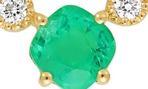Bony Levy 18k Gold El Mar Diamond & Emerald Necklace In Burgundy