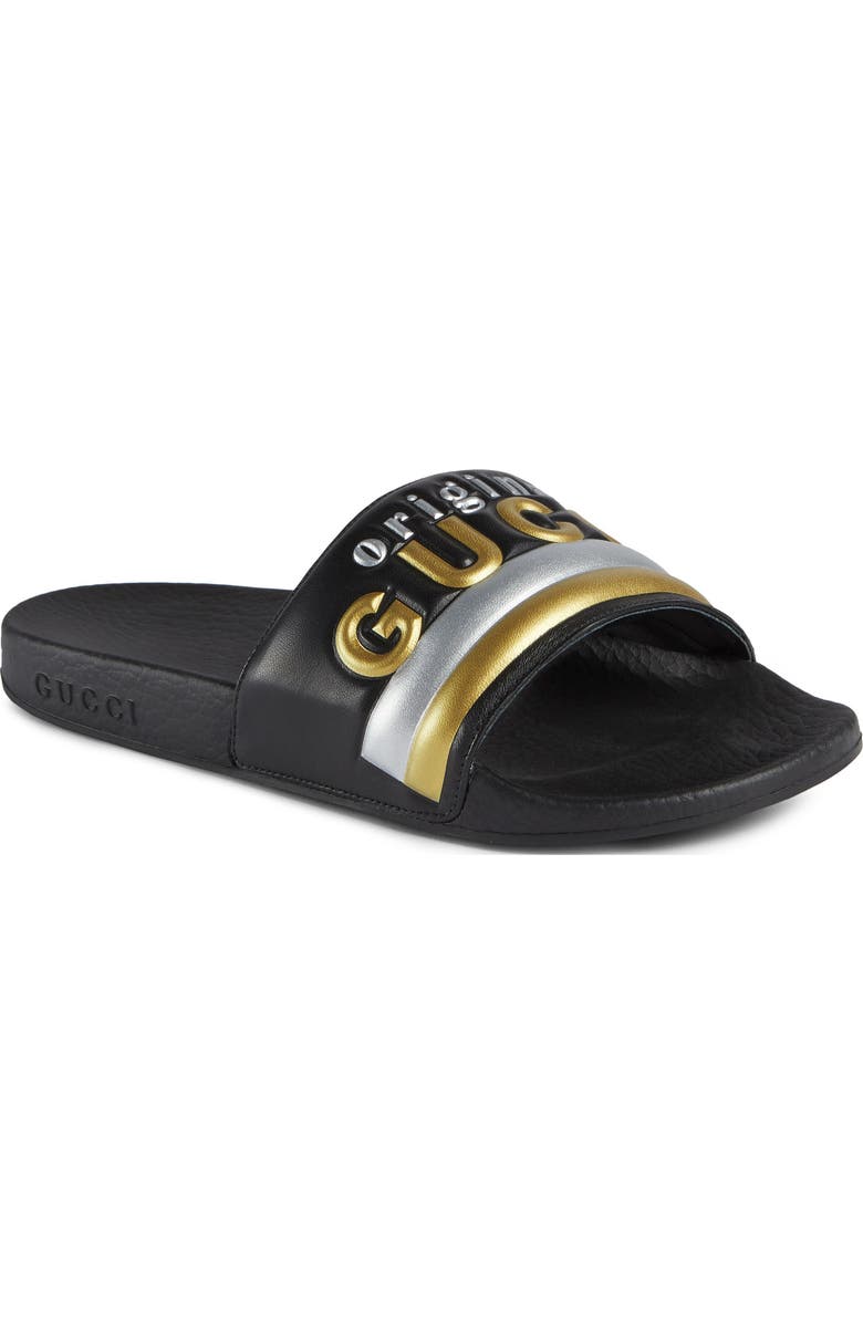 Gucci Pursuit Original Logo Slide Sandal, Main, color,