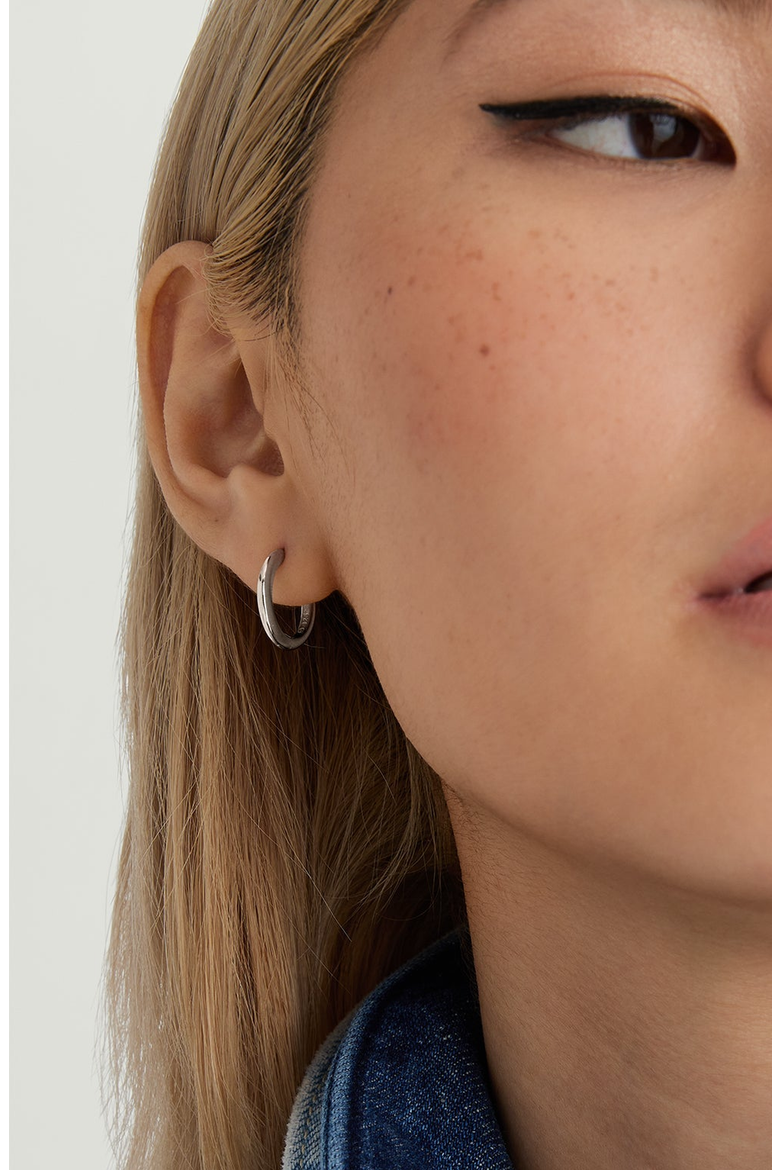 Tube Medium Hoops, Alternate, color, Sterling Silver