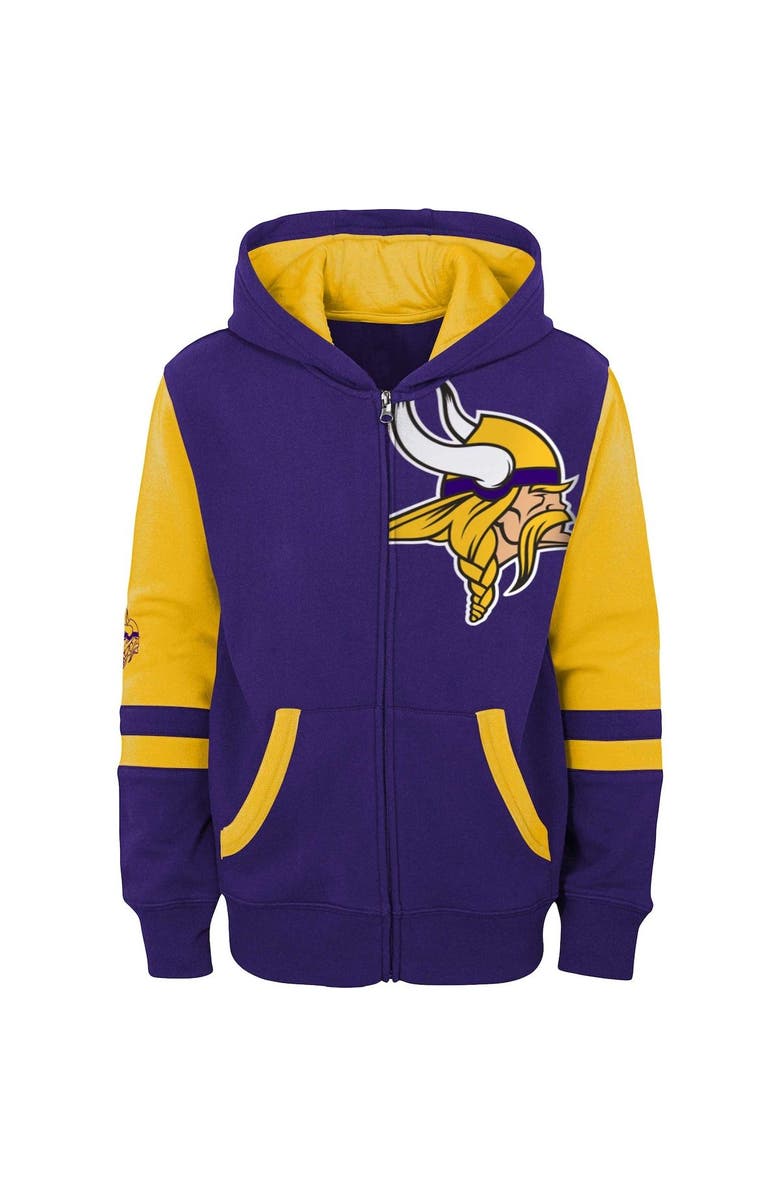 Outerstuff Youth Purple Minnesota Vikings Colorblock Full-Zip Hoodie, Alternate, color, Purple