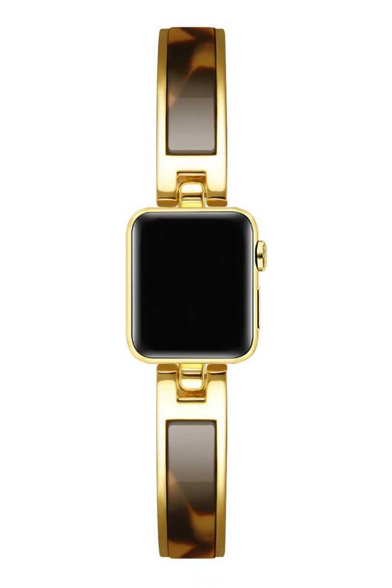 Addison Stainless Steel & Resin Apple Watch® Bracelet Watchband, Alternate, color, GOLD/ TORTOISE