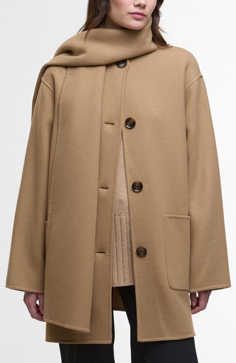 Clementine Scarf Detail Wool Blend Coat